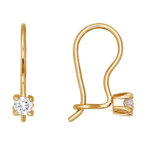 Серьги детские из красного золота