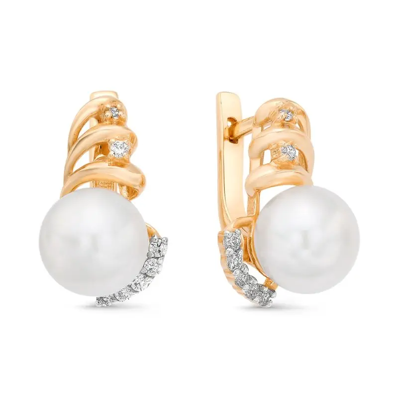 Серьги с английским замком из красного золота