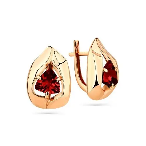 Серьги с английским замком из красного золота