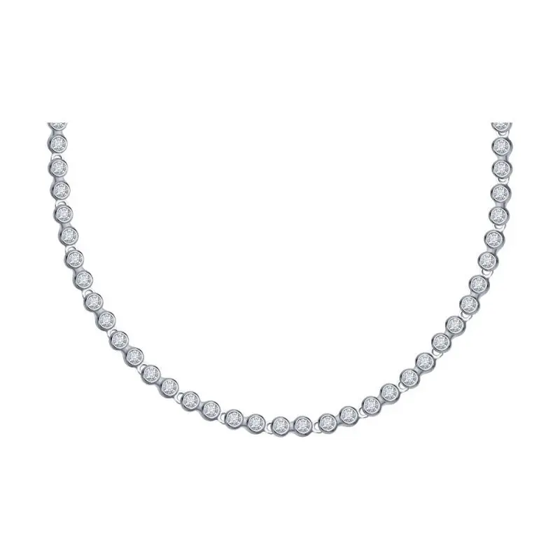 Цепь колье из белого золота