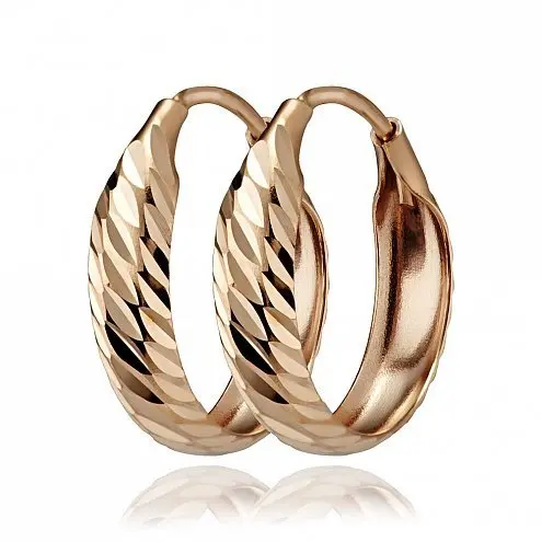 Серьги конго из красного золота