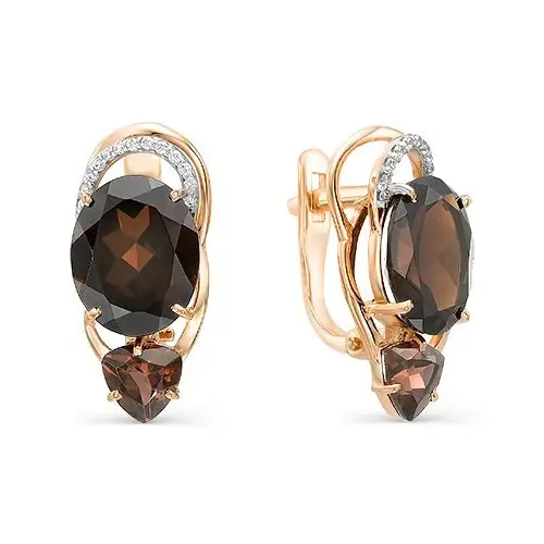 Серьги с английским замком из красного золота