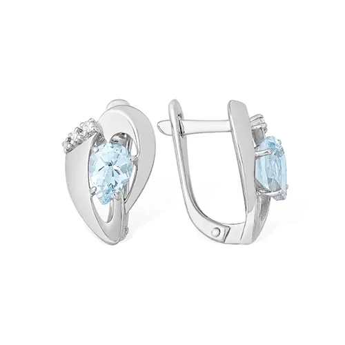 Серьги с английским замком из серебра