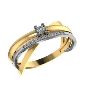 Кольцо декоративное из комбинированного золота