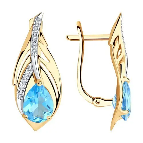 Серьги с английским замком из красного золота