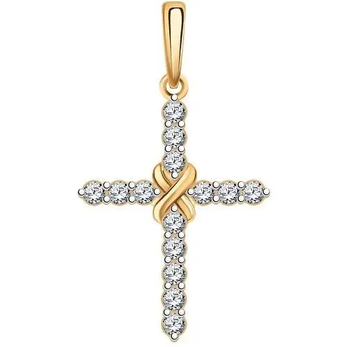 Подвеска декоративный крест из красного золота