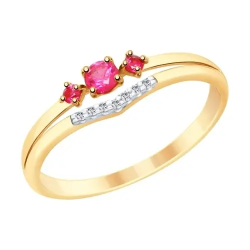 Кольцо декоративное из красного золота