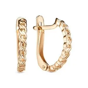 Серьги с английским замком из красного золота