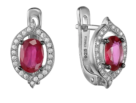 Серьги с английским замком из серебра