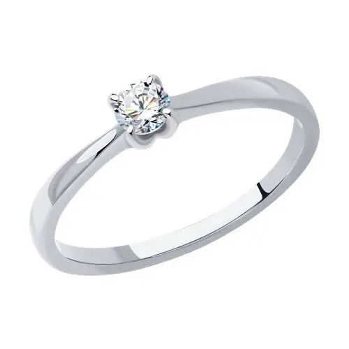 Кольцо помолвочное из белого золота