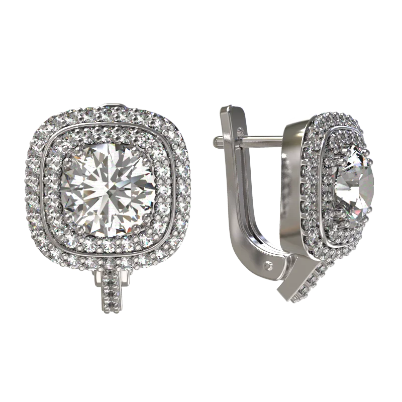 Серьги с английским замком из серебра