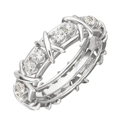 Кольцо декоративное из белого золота