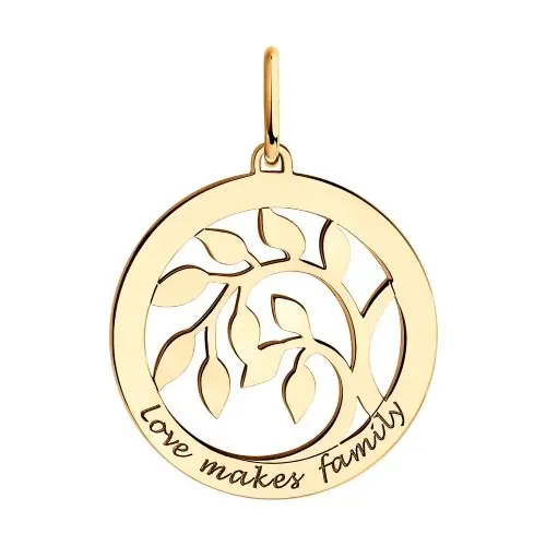 Подвеска декоративная из красного золота