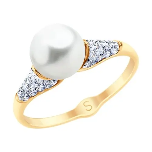 Кольцо декоративное из комбинированного золота