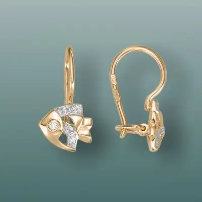Серьги детские из красного золота