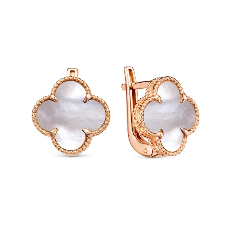 Серьги с английским замком из красного золота