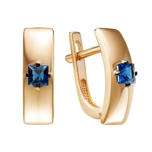 Серьги с английским замком из красного золота