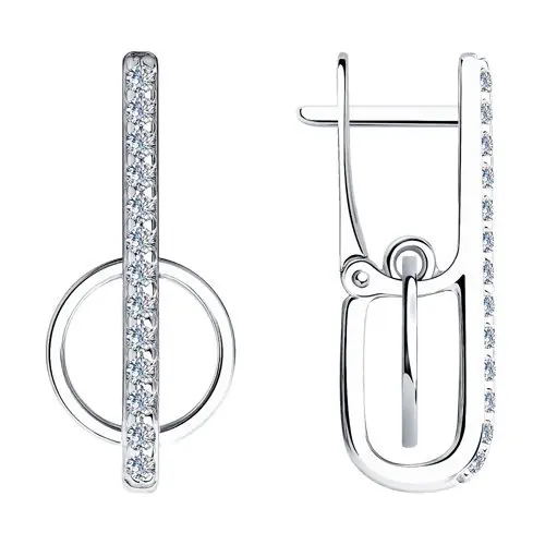 Серьги с английским замком из серебра