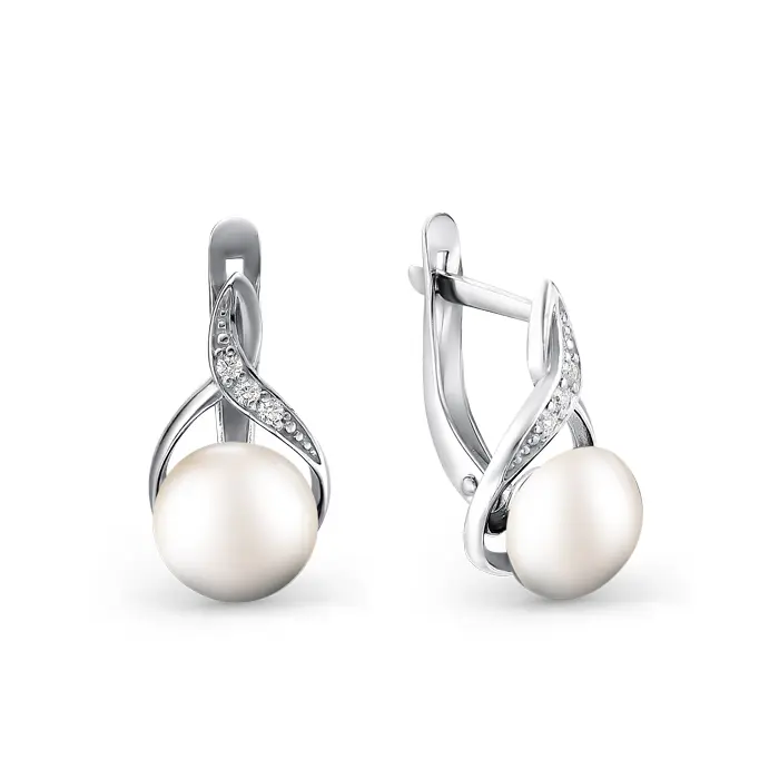 Серьги с английским замком из серебра
