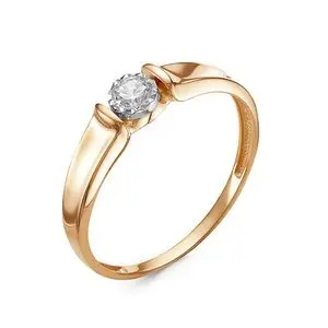 Кольцо помолвочное из красного золота