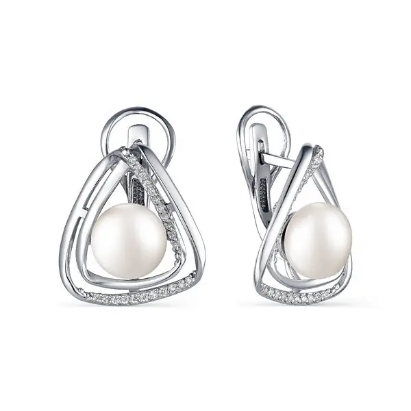 Серьги с английским замком из серебра