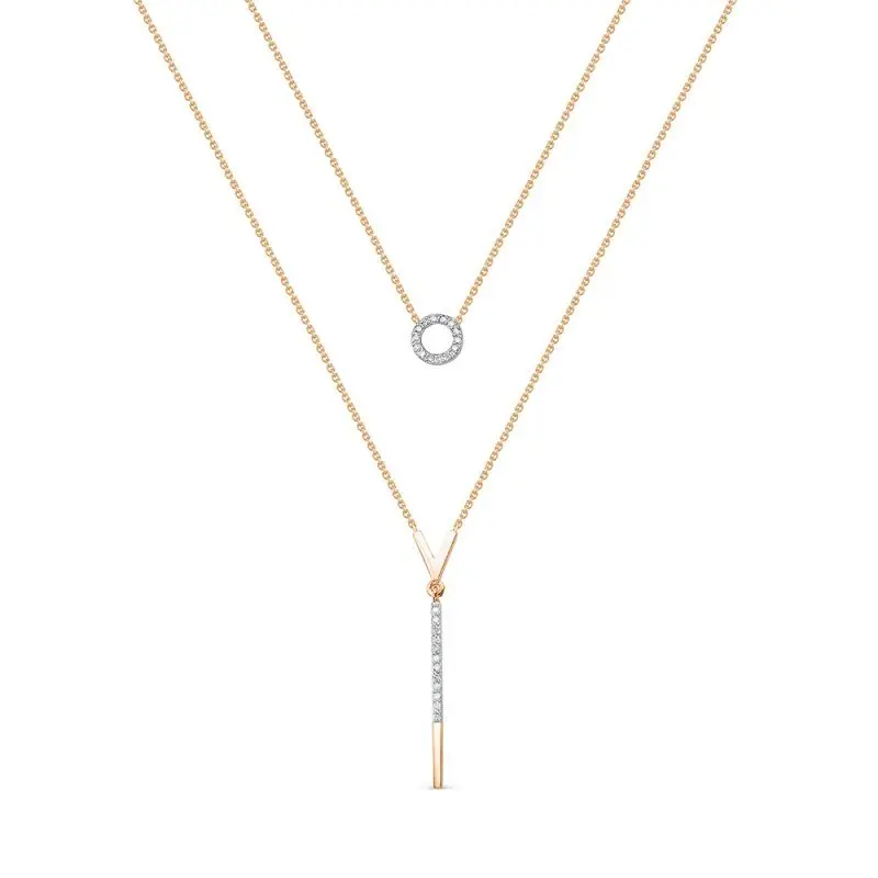 Цепь колье из красного золота