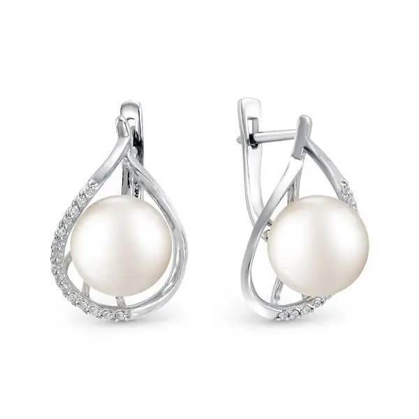 Серьги с английским замком из серебра