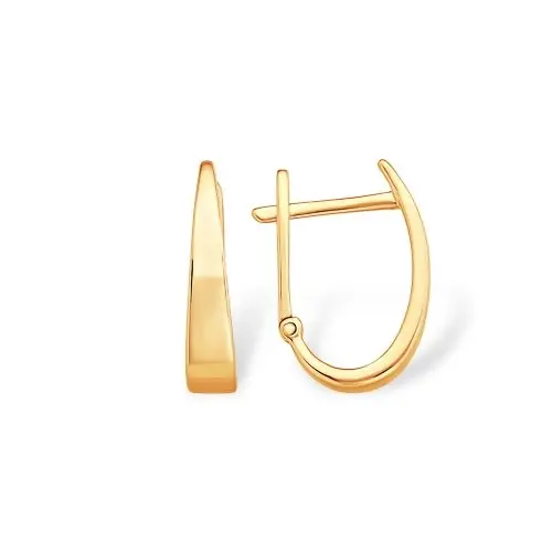 Серьги с английским замком из красного золота