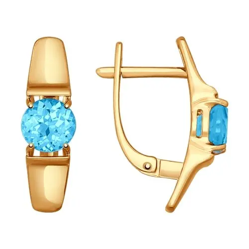 Серьги с английским замком из красного золота вид 1