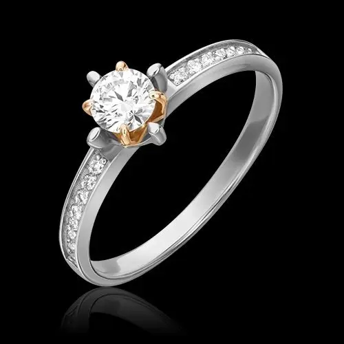 Кольцо декоративное из белого золота