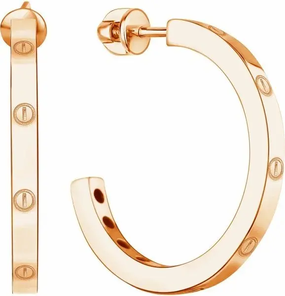 Серьги пуссеты из красного золота