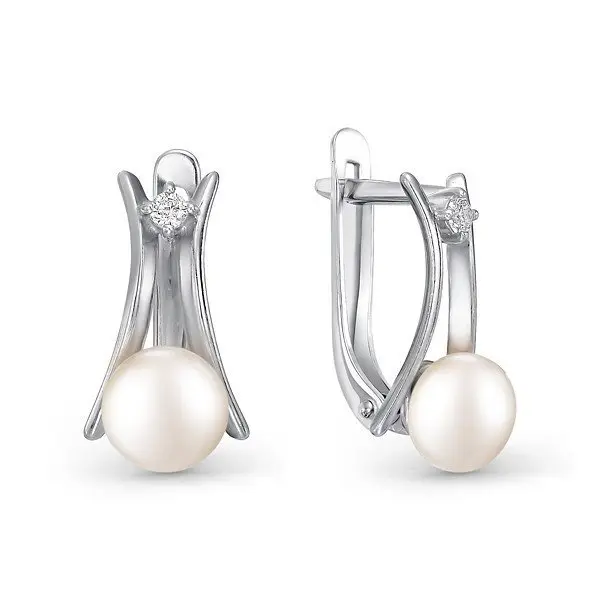 Серьги с английским замком из серебра