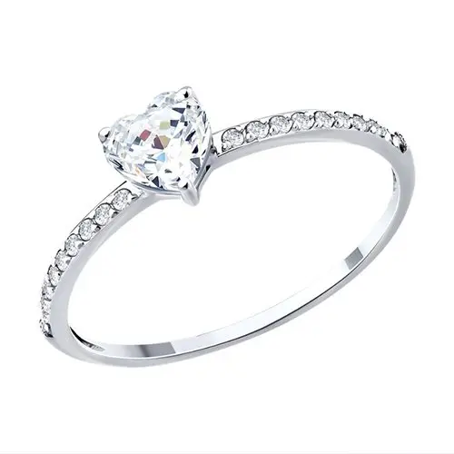 Кольцо декоративное из белого золота