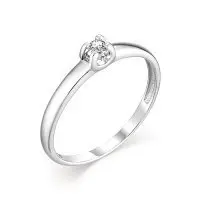 Кольцо помолвочное из белого золота