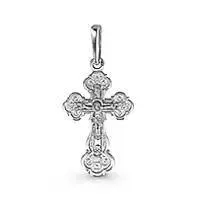 Подвеска крест из комбинированного золота