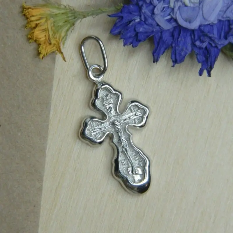 Подвеска крест из серебра