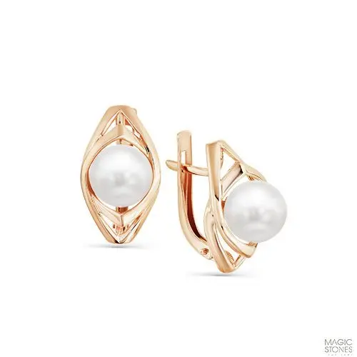 Серьги с английским замком из красного золота