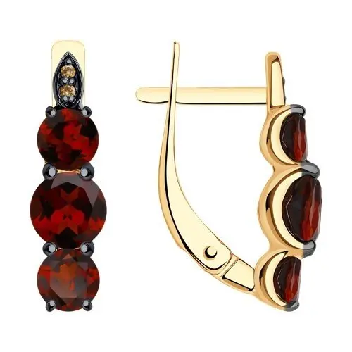Серьги с английским замком из красного золота
