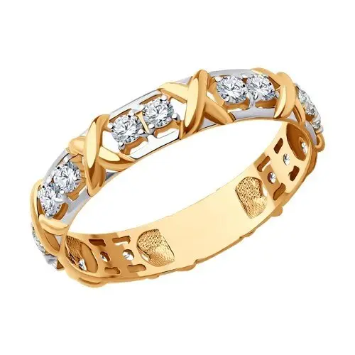 Кольцо декоративное из комбинированного золота