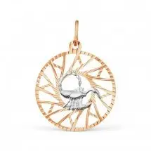 Подвеска знак зодиака из комбинированного золота