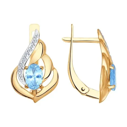 Серьги с английским замком из красного золота