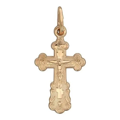 Подвеска крест из красного золота