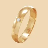 Кольцо обручальное из красного золота вид 1