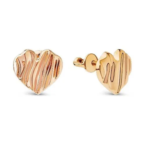 Серьги пуссеты из красного золота