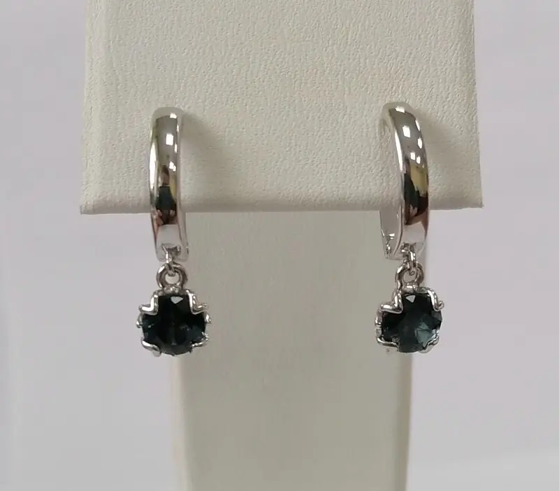 Серьги подвесные из серебра