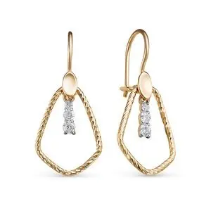 Серьги петельки из красного золота