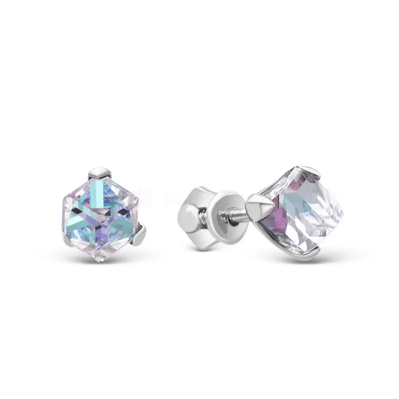 Серьги пуссеты из серебра