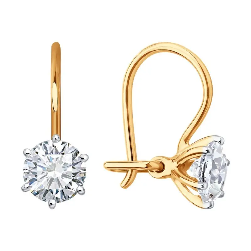 Серьги детские из красного золота