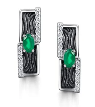 Серьги с английским замком из серебра