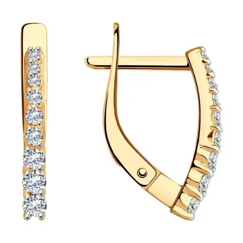 Серьги с английским замком из красного золота